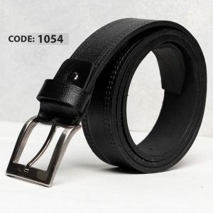 کمربند چرم طبیعی مشکی یراق ترک - کد 1054