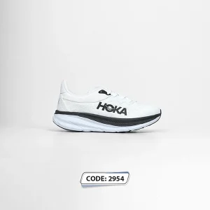 کتونی سفید زیره مشکی سفید HOKA (کد 2954)