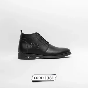 نیم بوت تمام مشکی ecco بغل زیپ زیره تمام مشکی با نگین (کد1381)